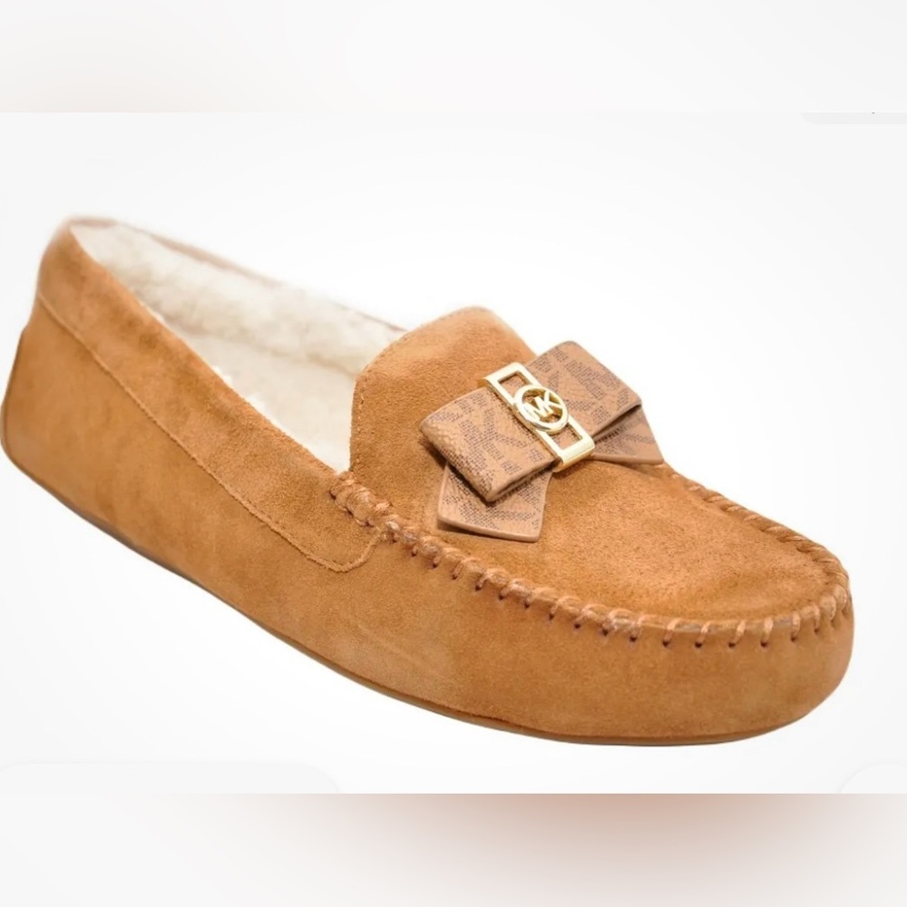 Michael Kors ERICA Fur/Suede/Canvas Slipper Loafer Moccasins